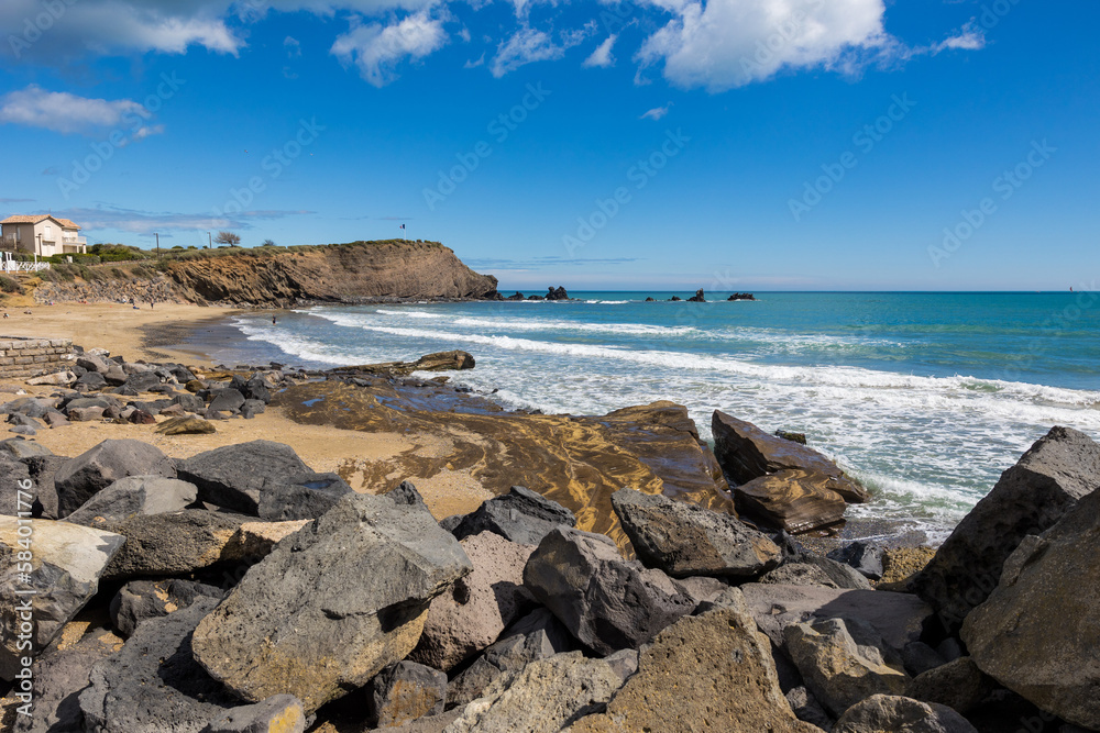 Vue sur la Pointe du Cap d'Agde depuis la Plage de La Plagette