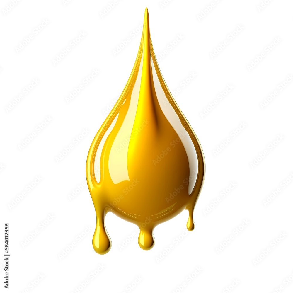 Oil drop isolated on white background, generative ai Oil drop isolated on white background, generative ai