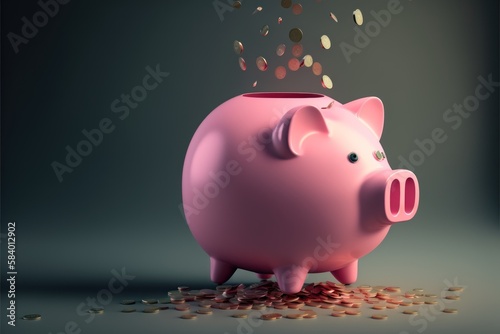 Piggy Bank Money Capitalism  sacing coins to prosperity  GENERATIVE AI