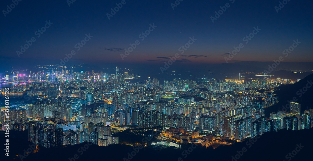 night city skyline of Hong Kong