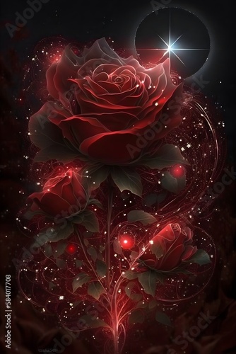 red rose on a black love background