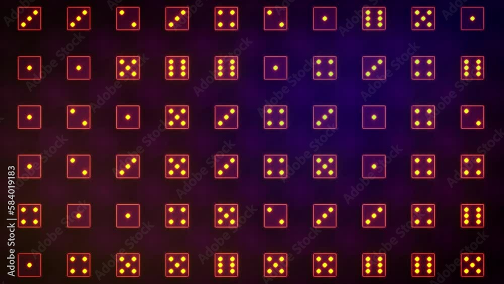 pink neon casino gambling dices abstract 3D background - loop video