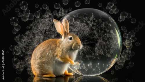 animal assamled with bubble