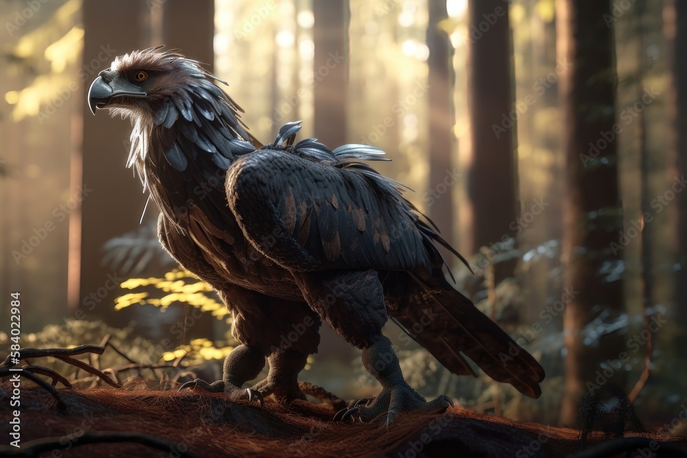 Fototapeta premium Hippogriff creative illustration. AI generated