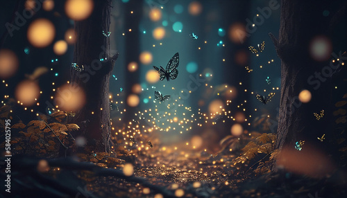 Beautiful picture in an imaginary butterfly world 4k V2