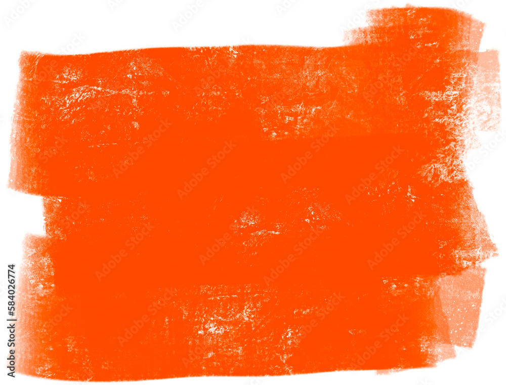 Vivid orange rectangular blot. Hand drawn chalk stain. Hand painted png background isolated on transparent background. Vivid orange rectangular blot. Hand drawn chalk stain. Hand painted png background isolated on transparent background.