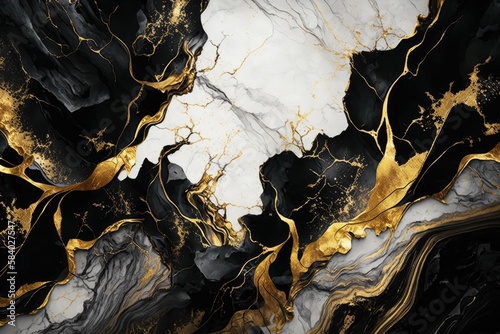 Marble Texture Black Gold White Gray Color Elegant Luxury Pattern Veins Waves Flow Stone Wallpaper Background Backdrop Design Decor Decoration