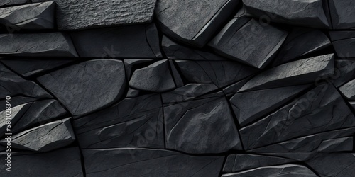 Fotografiet Slate Grey Stone Texture Background - Generative AI