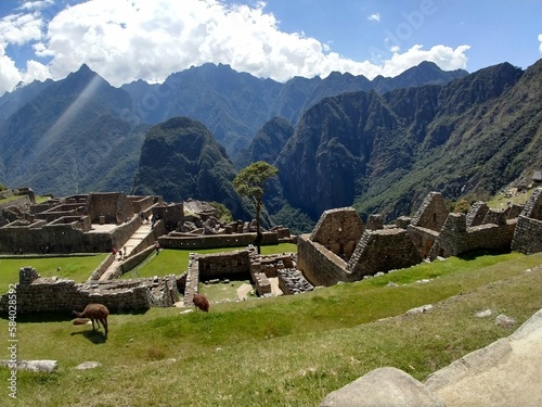 machu picchu inca village in the mountains peru