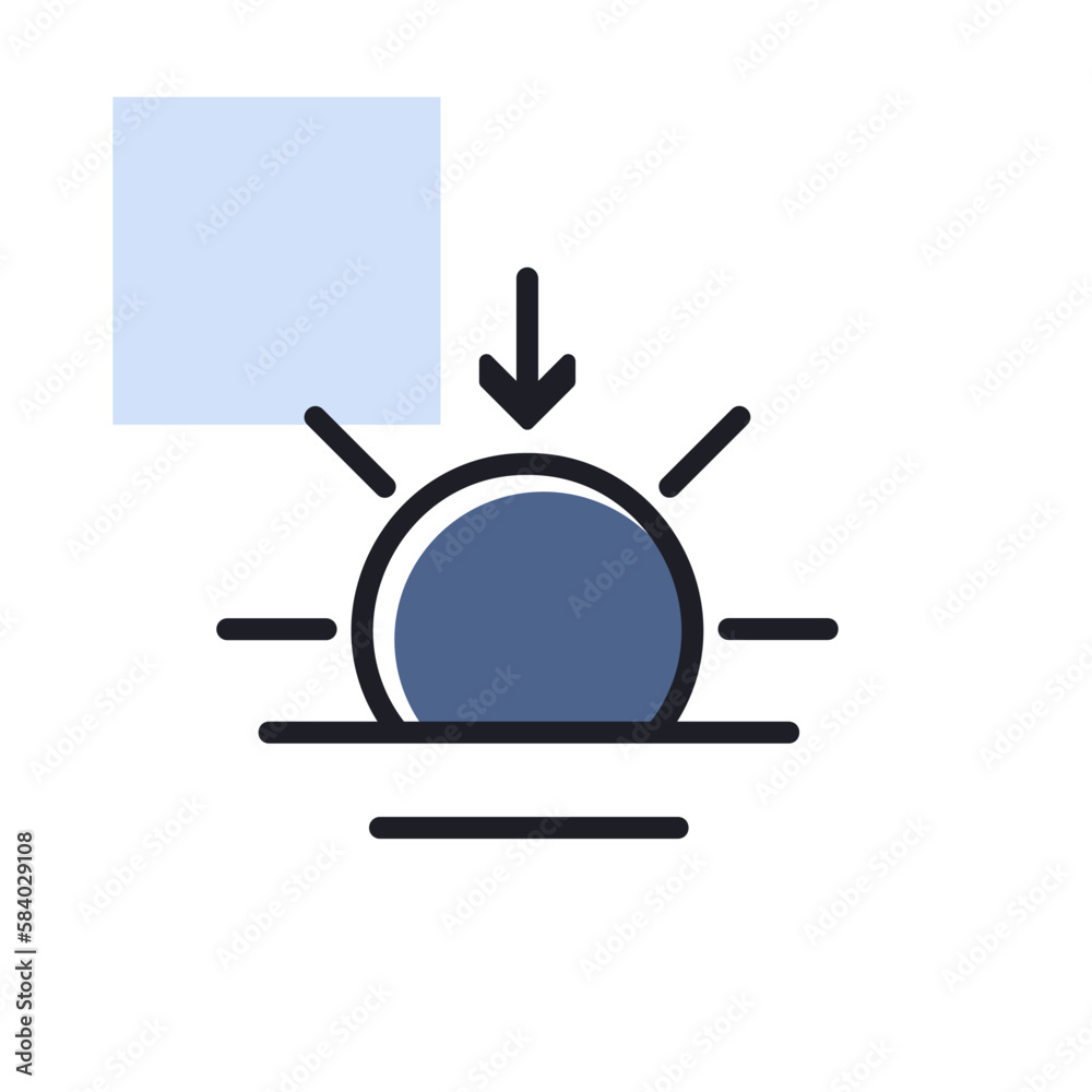 Sunset vector isolated flat icon. Weather sign Sunset vector isolated flat icon. Weather sign
