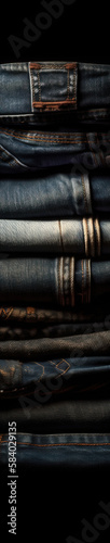 abstract background of jeans stacked on eachother