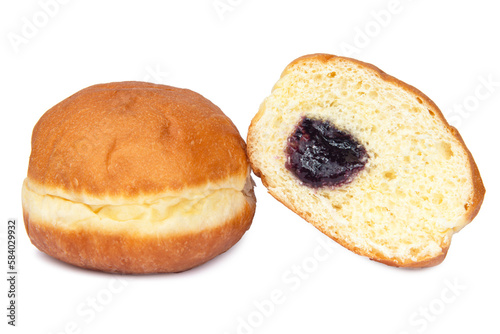 Tasty berliner donuts ball isolated on the white background