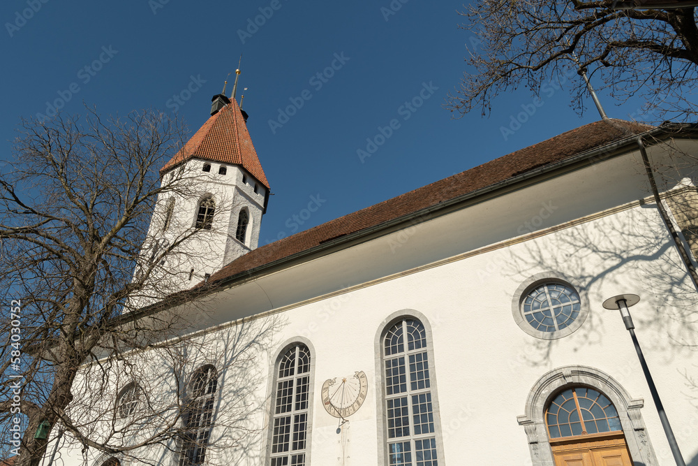 City church in the center of Thun in Switzerland