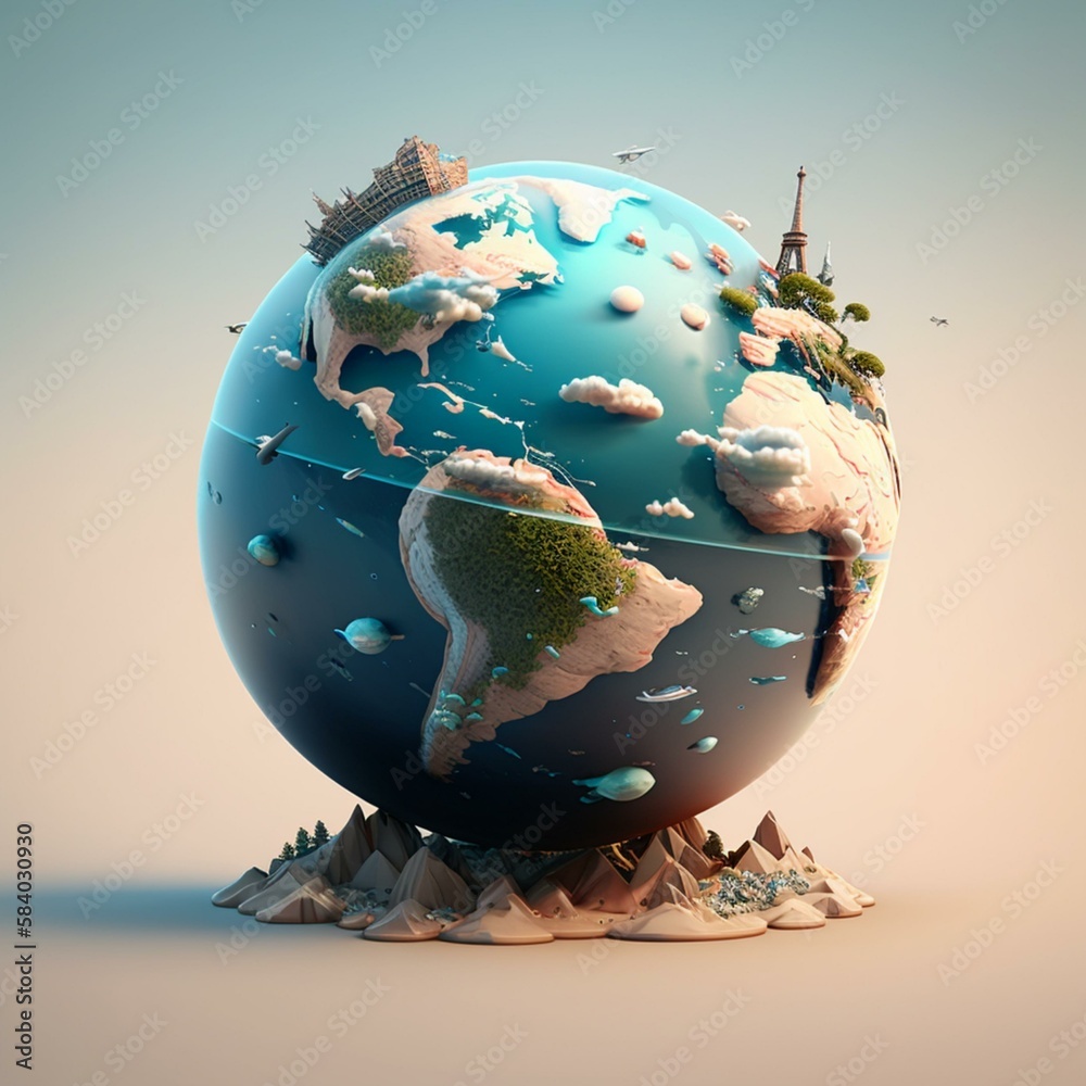 Earth In 3d Globe Illustration Earth In 3d Virtual Journey Through Earth In 3d Globe Illustration Earth In 3d Virtual Journey Through