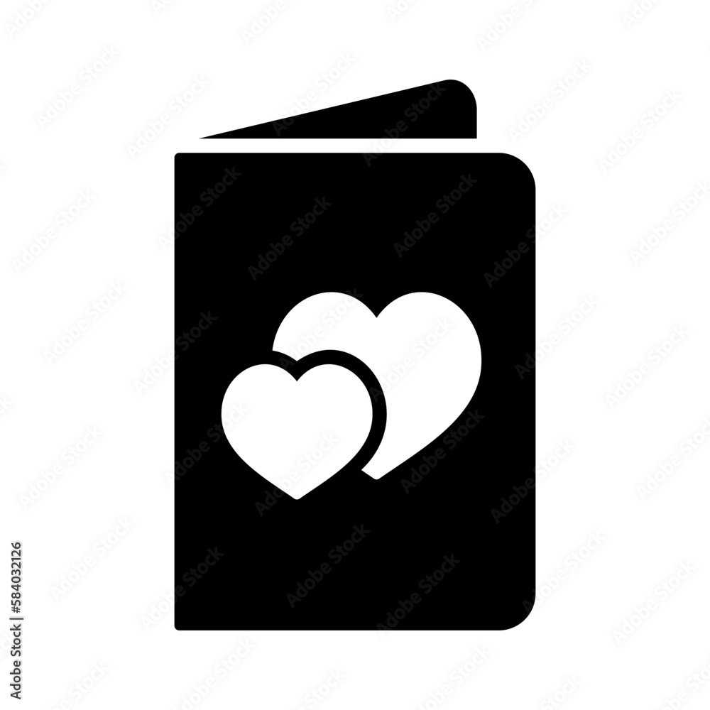 Greeting card with hearts vector glyph icon Greeting card with hearts vector glyph icon