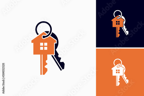 key home for real estate business logo vector