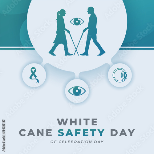 White Cane Safety Day Celebration Vector Design Illustration for Background, Poster, Banner, Advertising, Greeting Card