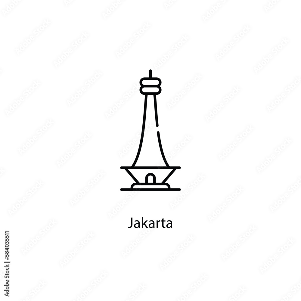 Jakarta icon. Suitable for Web Page, Mobile App, UI, UX and GUI design.
