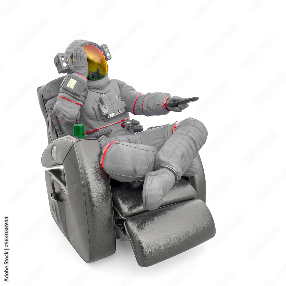 Naklejka premium astronaut is changing the chanel