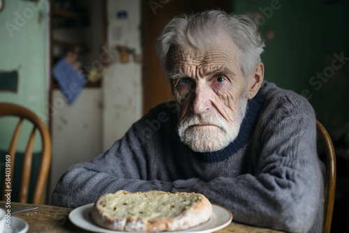 senior person eating breakfast