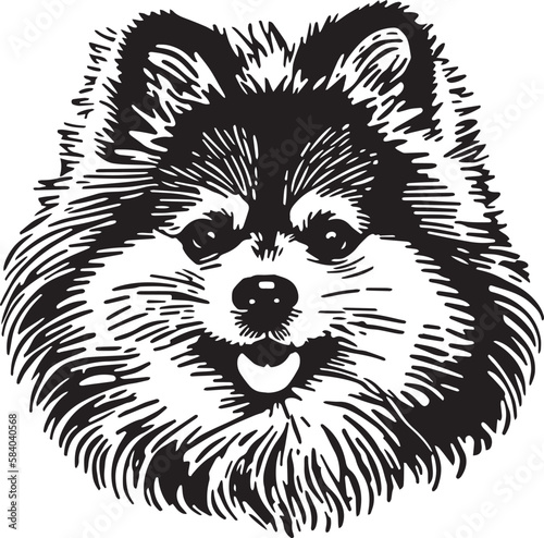 Pomeranian spitz dog vector illustration