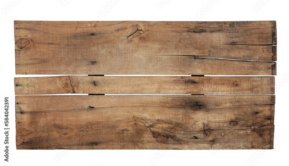 Obraz premium Empty wooden sign on white background, including clipping path