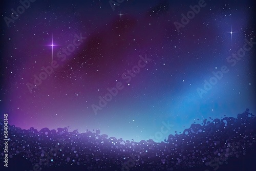 Abstract starry night sky landscape