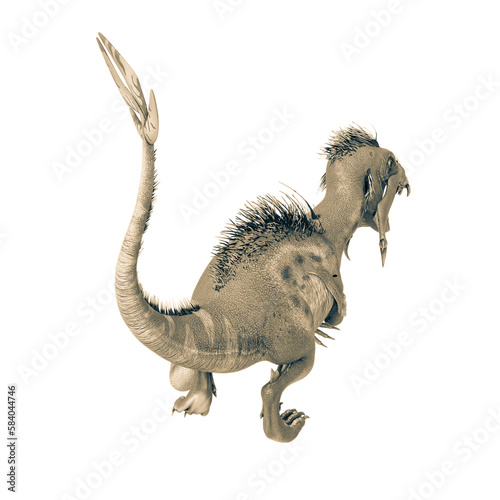 unknown dinosaur is running on rear view © DM7