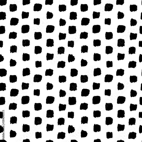 Ink abstarct shapes vector seamless pattern. Minimalistic natural handdrawn brushstrokes. Folk scandinavian style. Background template for social media posts, banners, printing on paper and fabric.