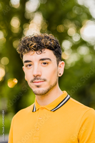 young lifestyle latin american lgbq homosexual hispanic man. gender identity portrait photo