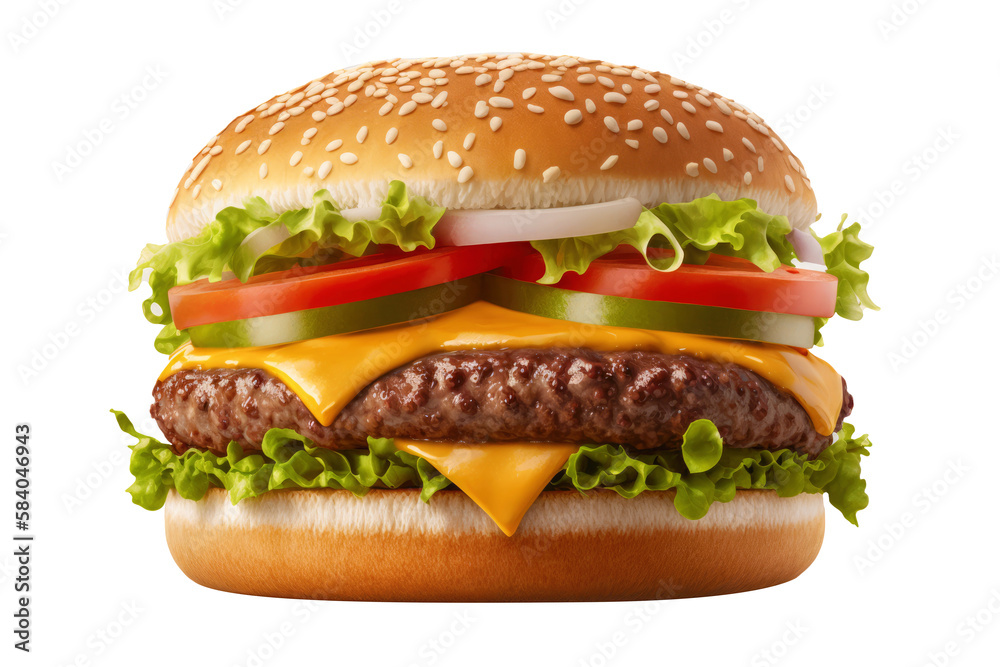 Fresh tasty burger. Generative AI Fresh tasty burger. Generative AI