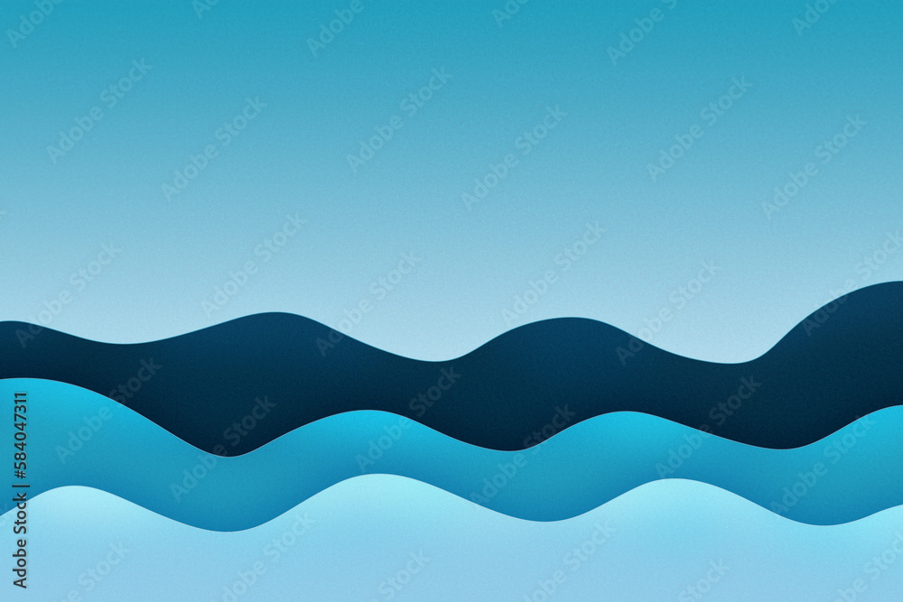 landscape of blue sea waves card effect background