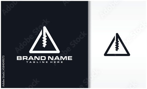 Drill Bit Logo Design Vector