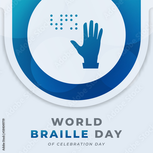 World Braille Day Celebration Vector Design Illustration for Background, Poster, Banner, Advertising, Greeting Card