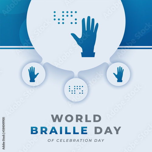 World Braille Day Celebration Vector Design Illustration for Background, Poster, Banner, Advertising, Greeting Card