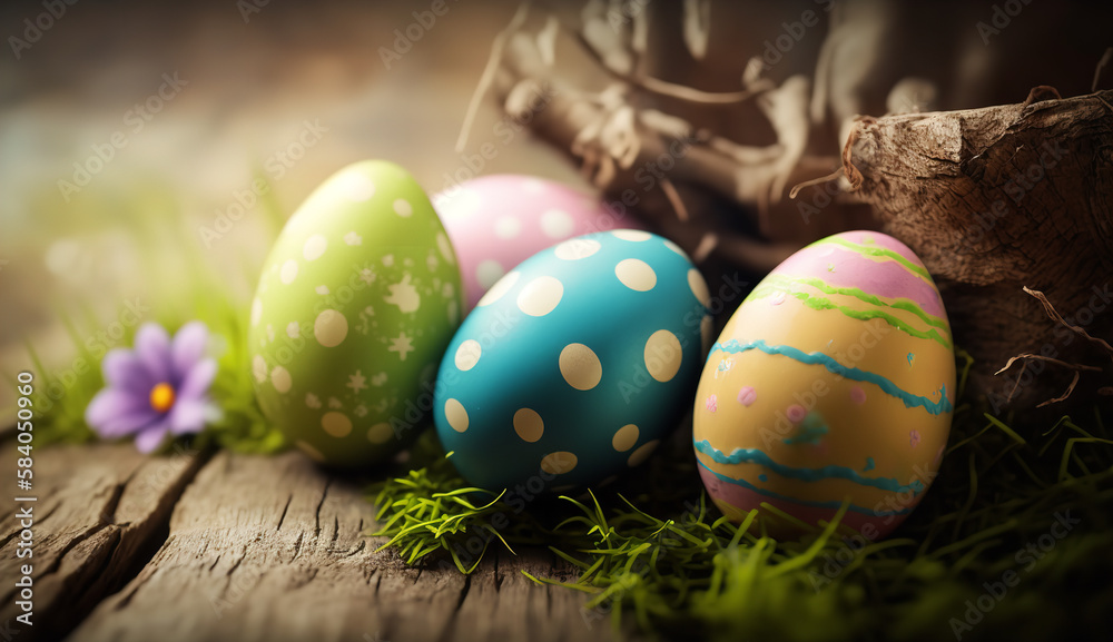 easter eggs in the grass easter eggs in the grass