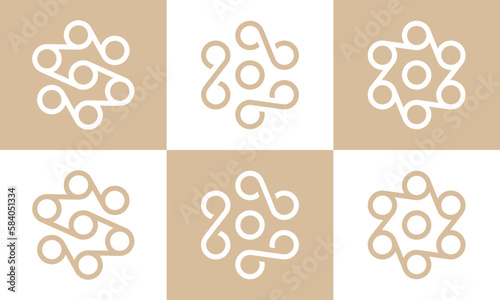 creative chain technology logo design vector