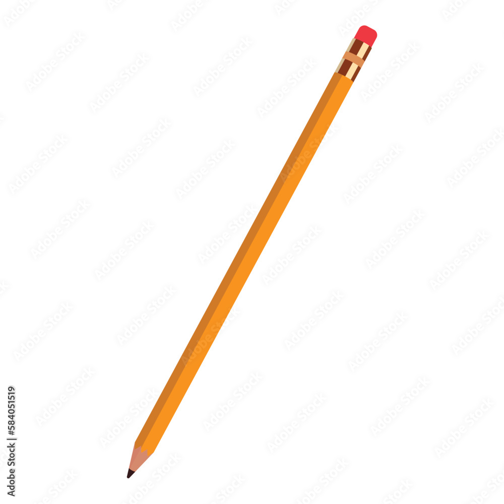 Isolated colored pencil office supply icon Vector