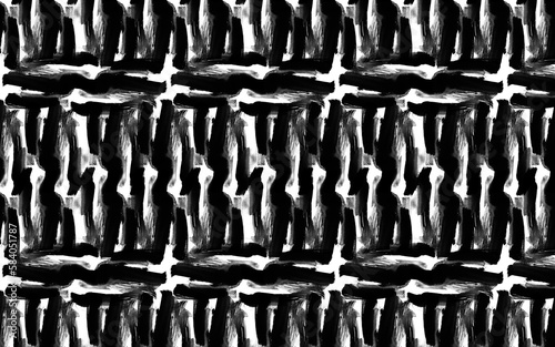 Bold black brush stroke pattern. Hand drawn brush pattern.  (ID: 584051787)