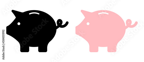 Piggy bank flat style