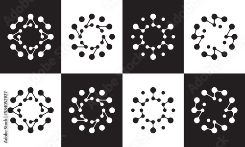 molecule logo vector. connection technology icon design