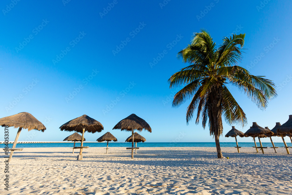 Beautiful Progreso beach in Mexico