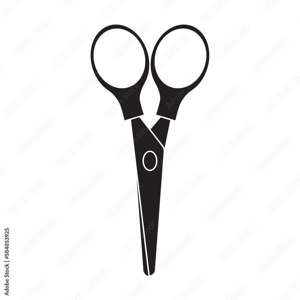 Isolated silhouette of scissors Office supply icon Vector Isolated silhouette of scissors Office supply icon Vector
