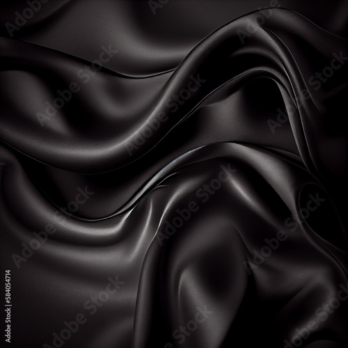 black silk texture elegant background, full screen, Generative AI