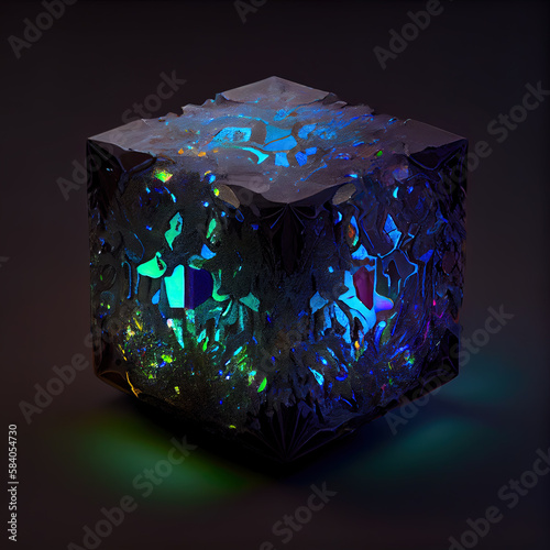 colorful abstract 3d digital cubism illustration, sacred geometry concept, generative AI photo