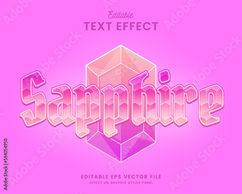 decorative editable sapphire text effect vector design
