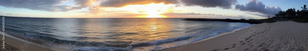Obraz premium Sunset over the beach