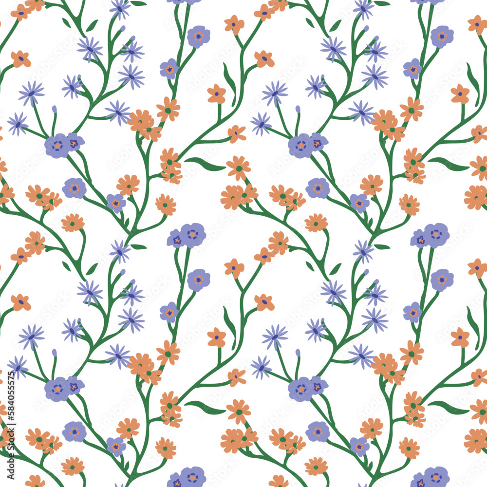 Seamless floral branches