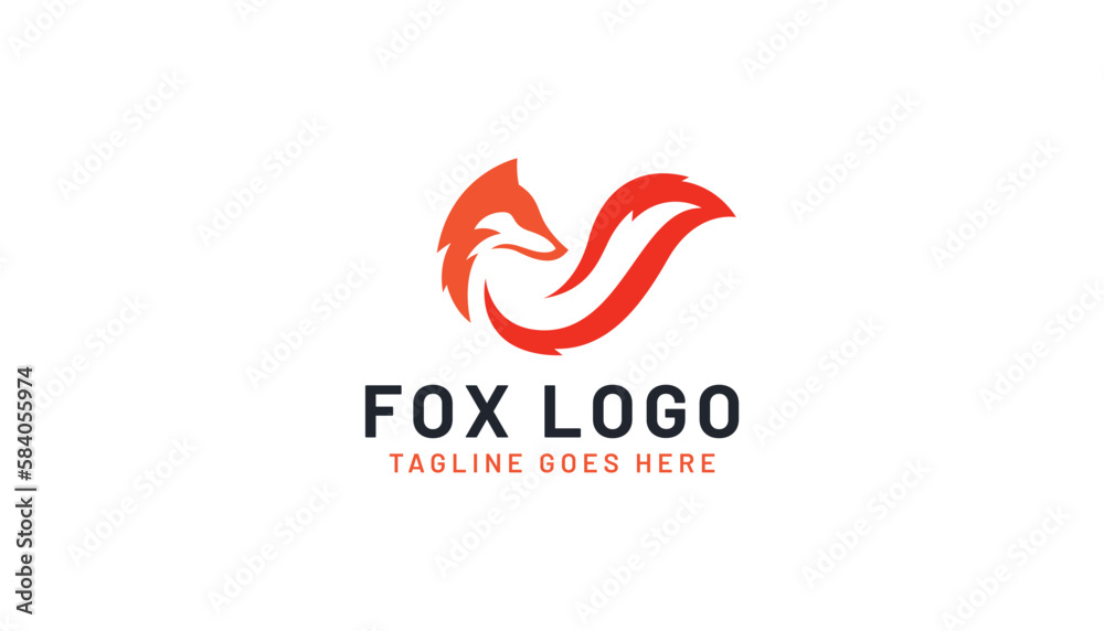 Fox shadow art logo design