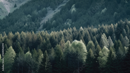 Forest landscape. Illustration AI Generative